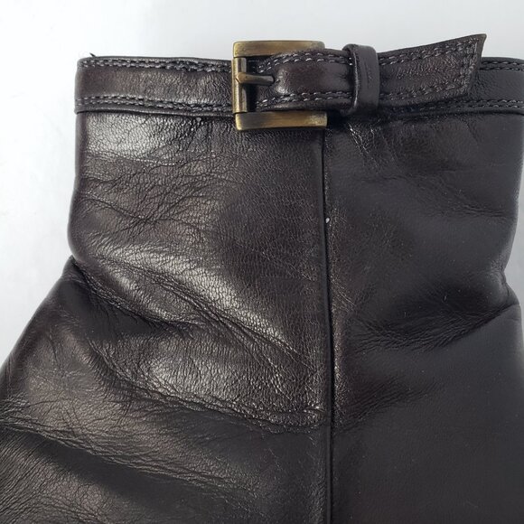 Sante Borella Italian Leather Block Heel Brown Chelsea Ankle Boots - Picture 11 of 12